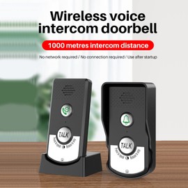 Wireless Intercom Doorbells for Home, IP54 Waterproof Dual Way Voice Intercom Wireless Doorbell with Intercom, Indoor Outdoor Interphone System for Home Security