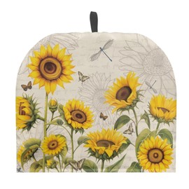 ZUXONGSY Sunflower Tea Cozy for Teapot Insulated Dragonfly Tea Cosy for Teapot Butterfly Tea Cozies Kettle Quilt Table Hotel Tea Party Restaurant, I537CZA4911