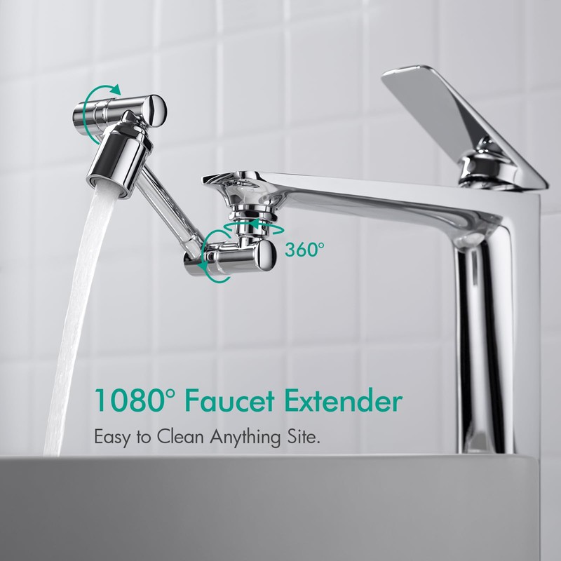 BAGNOLUX Brass 1080° Swivel Faucet Extender for Bathroom Sink, 2