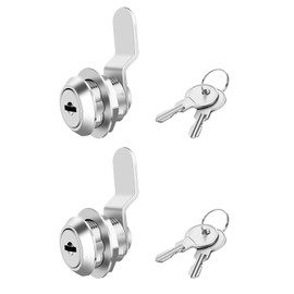 Cabinet Locks with Keys, 5/8" Long Cam Locked keyed Alike, Cabinet Cam Lock Set for RV Storage Locks Replacement Set, Zinc Alloy (2Pack)