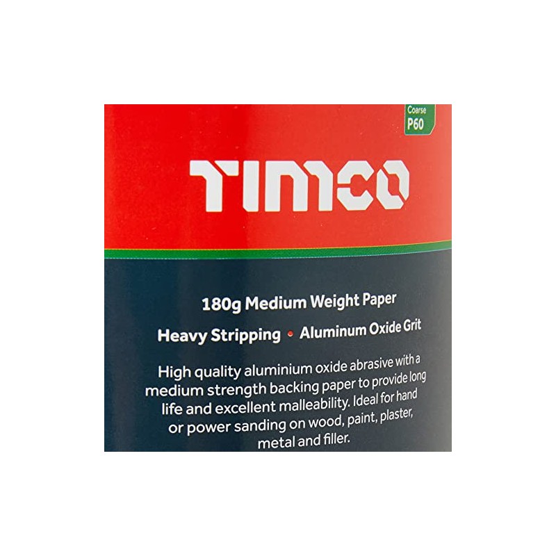 TIMCO 60 Grit Sandpaper Roll - Yellow - 115mm x