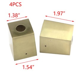 T Tulead 4PCS Table Feet Cover Caps Zinc Alloy Furniture Legs Covers Golden Cabinet Sofa Feet Caps 39x50mm Square Furniture Feet Cover