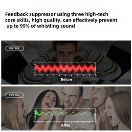 Professional Feedback Suppressor, Audio Processor,Microphone Anti-Howling Feedback Frequency Shifter for Performance Stage KTV Conference Music Room (4 in 4 out)