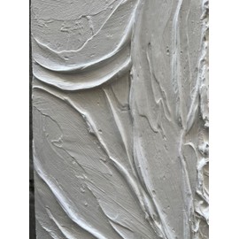 Diathou Art Hand-Painted Modern Abstract Oil Painting White and Grey Minimalist Art Home Office Corridor Wall Art Deco 40x28 inches