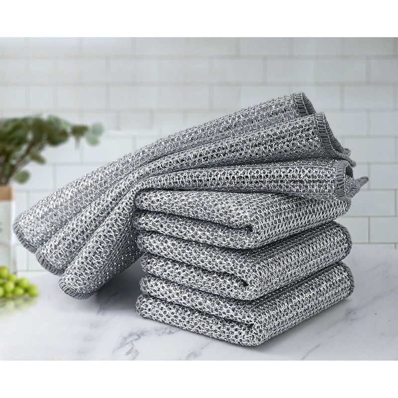 HIC Kitchen Multi-Use Non-Scratch Wire Cleaning Cloths, Set of 6