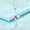 FJ Infinity Cross Necklace 925 Sterling Silver Religious Pendant Garnet