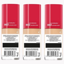COVERGIRL Outlast Extreme Wear 3 In 1 Foundation 802 GOLDEN IVORY, 3PACK! (READ)