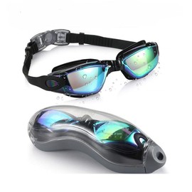 POPO Swimming Goggles, UV Protection, Waterproof and Anti-fog - Color: Black