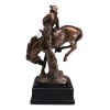 Ebros Rustic Western Rodeo Cowboy W/ Bucking Horse Bronze Electroplated