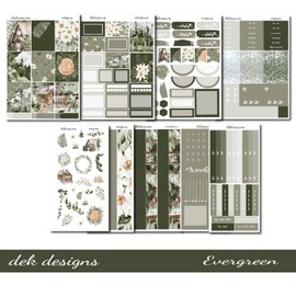 Life Planner Sticker Kit, Evergreen, over 150 stickers on premium matte (Light Skin Tone)