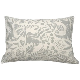 CAMEL PALMS Made in Japan 100% Cotton Pillow Cover Pillow Case Zipper Type Moderate Thickness Fabric 13.8 x 19.7 inches (35 x 50 cm), Forest Animals A