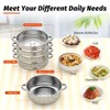 5-Tier Steamer Pot for Cooking, 11.8 Inch Steam Pots with