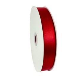 Listón satinado 2.2.cm de ancho 91 metros de largo poliester, listón para moños, liston para flores eternas (Rojo)