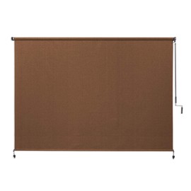 Coolaroo Exterior Roller Shade, Cordless Roller Shade with 90% UV Protection, No Valance, (8' W X 6' L), Mocha