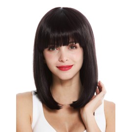 WIG ME UP - VK-1-3HDEEPVIOL quality women's wig short shoulder length long bob fringe sleek dark brown violet