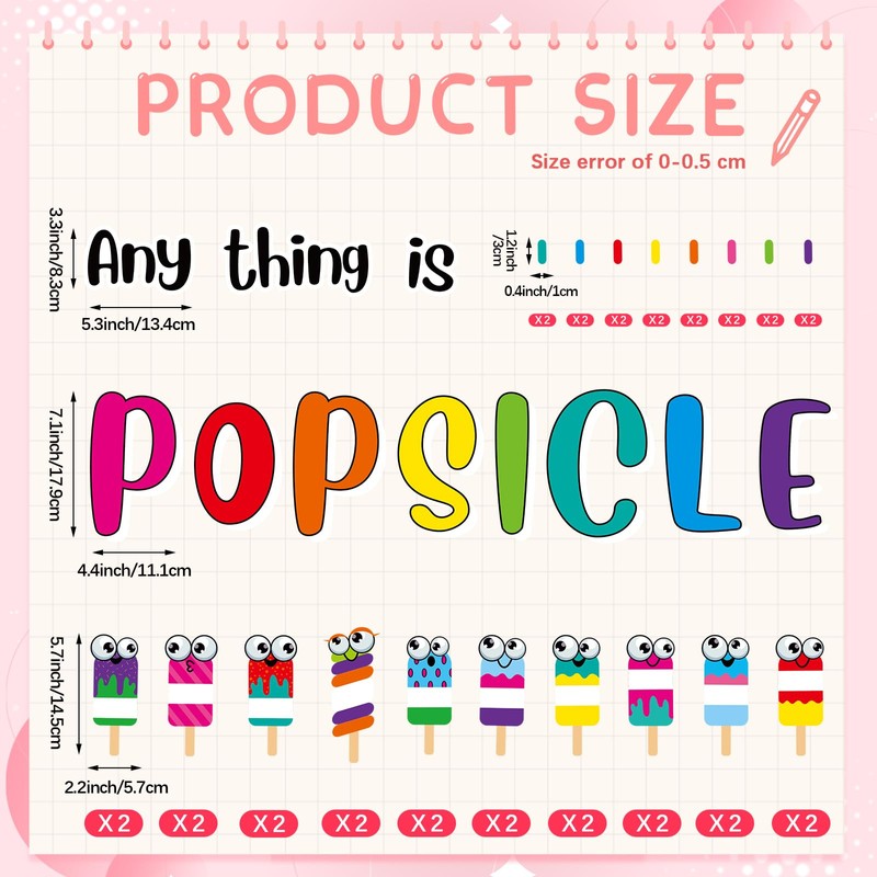 Mooliwe 52 Pcs Summer Bulletin Board Decorations Set Anything is