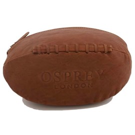 OSPREY London Graeme Ellisdon Rugby Ball Leather Wash Bag, Tan