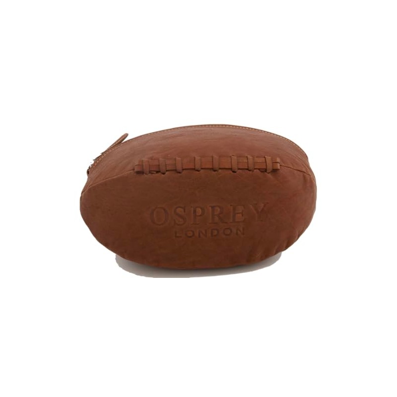 OSPREY London Graeme Ellisdon Rugby Ball Leather Wash Bag, Tan