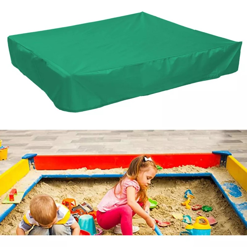 generic Protector Piscina Cuadrado Con Cubierta Caja De Arena Verde
