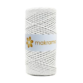 MAKRAMA Cuerda Algodón 2mm 100m para Macrame Colores (Blanco)