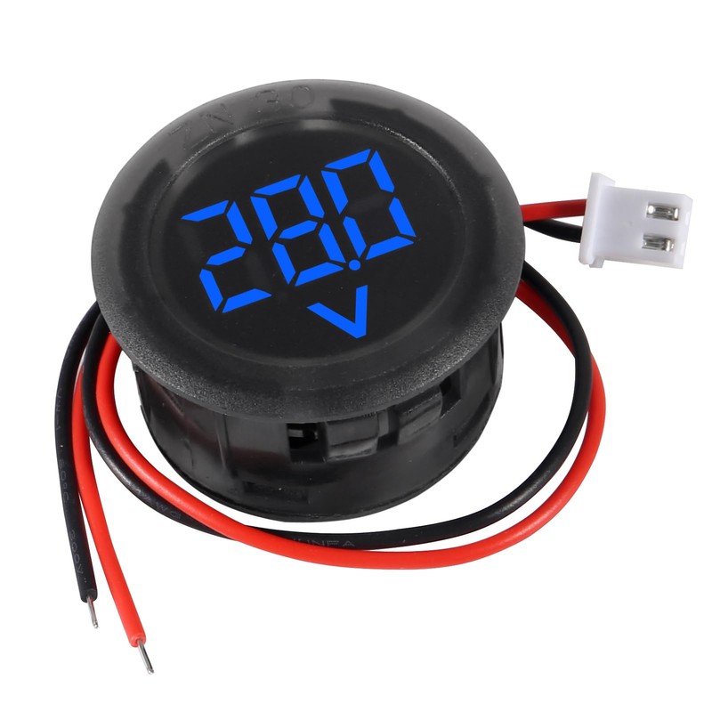 XIITIA 3pcs DC 4-100V LED Digital Display Circular Two-Wire Voltmeter