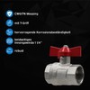 kör4u Ball Valve Brass with T-Handle Red on Both Sides