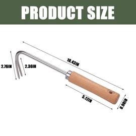 GWAWG Weed Remover Tool with V-Shape Hook Hand Weed Remover Tool Stainless Steel Weed Puller Root Artifact Uprooting Weeder Tool Manual Gardening Weed Picker Tool for Garden Lawn Crack Weeding