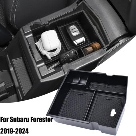 Unbranded For 2019-2024 Subaru Forester Storage Box Center Console Organizer Armrest Tray