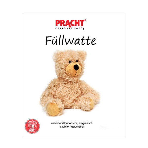 Pracht Creatives Hobby 4708-02112 Filling Cotton White, Bag of 300 g, Washable, Hygienic, Dust- and Odour-Free, Highly Fluffy, for Filling Dolls, Teddy Bears and Pillows