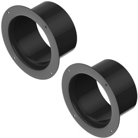 Hon&Guan Pipe Flange Duct Connector for Duct Hose (Registered Invoice System Store), ABS Resin, Ventilation System, For Both Exhaust & Intake Piping Parts (Black, φ3.9 inches (100 mm) x 2 Pieces)
