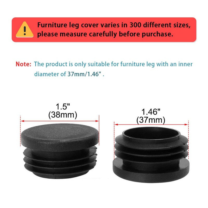 sourcing map Plastic Insert Tube Cover Cap 38 mm