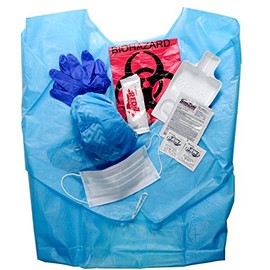 MFASCO Bodily Fluid Cleanup & Protection Combo Kit - Deluxe Bio Bag, First Responder Supplies - OSHA Compliant Bloodborne Pathogens Cleanup - Disposable Resealable Bag - USA Assembled - Spill Clean Up