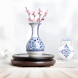 Toyosport Wooden Display Base for Crafts, Hardwood Round Display Stand, 7.7 in Decorative Tray Centerpiece for Handicrafts, Decor, Collectibles