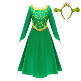 Lito Angels Princess Fiona Dress Costume Fancy Dress with Accessories for Toddlers Girls Size 7-8 Years 104 Green