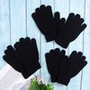 Cooraby 3 Pairs Winter Kids Gloves Warm Stretchy Knitted Magic