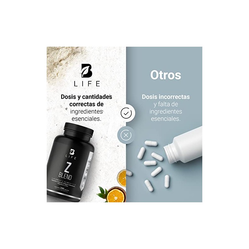 Life Company Zinc 200 Cápsulas Ingredientes Naturales Colágeno Vitamina Blend