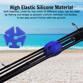2Pcs Fishing Rod Holder Silicone Fishing Rod Bundler Rubber Setter 5-Hole Rod Anti-lock and Storage Protection Fishing Accessories