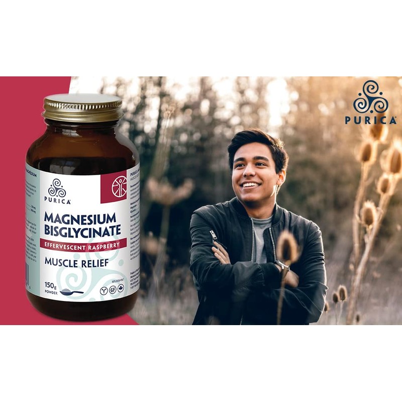 PURICA - Magnesium Bisglycinate - Raspberry - 150 g (Pack
