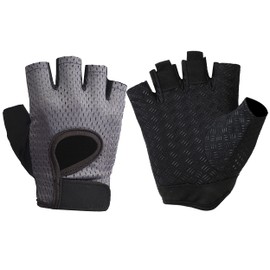 Gym Gloves Workout Gloves Women Men, Anti-Slip Breathable Gym Essentials Women for Weightlifting Cycling Training, Guantes para Gym Mujer (S, Grey)