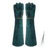 QWLWBU 1 Pair Animal Handling Gloves Bite Proof,Leather Welding Gloves,24.4in