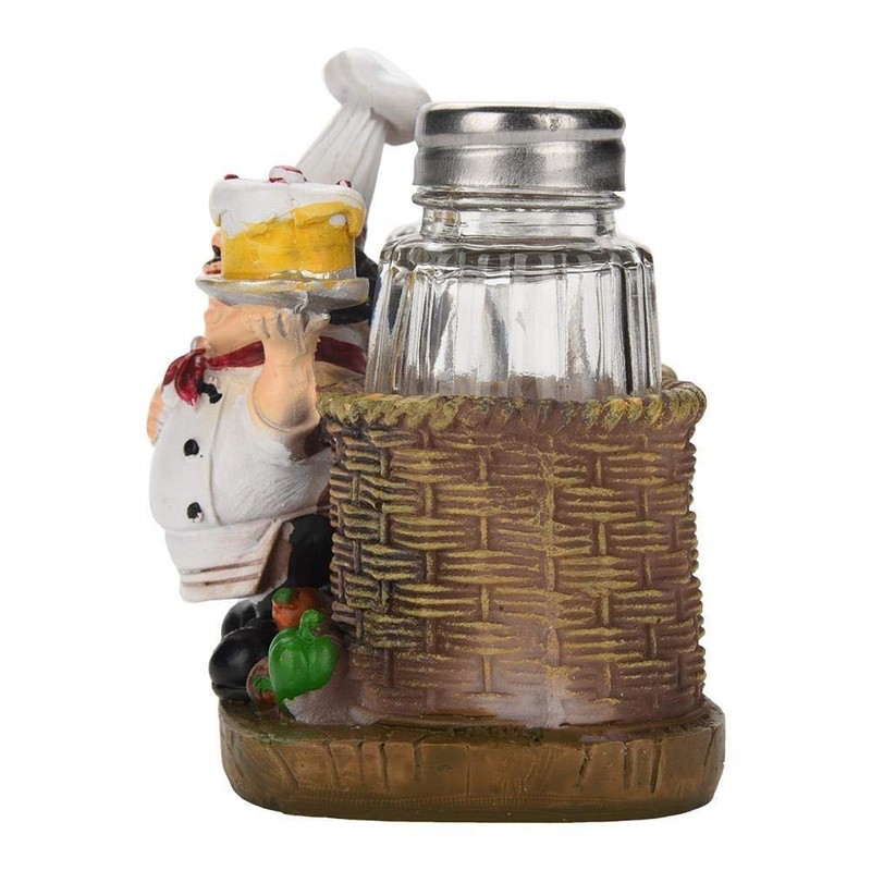 Salt Shaker,Chef Statue Salt Pepper Bottle Holder Ornaments Home Decor