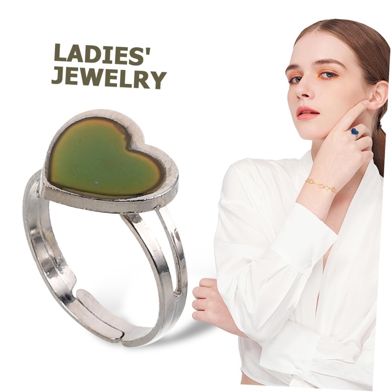 Beavorty 2Pcs Mood Temperature Ring Color Changing Open Ring for
