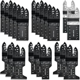 BEAUGIREW 21 Pieces Universal Oscillating Saw Blades for Wood Multitool Quick Release Saw Blades Fit Bosch Porter Cable Black, Decker Rockwell Ridgid Ryobi Milwaukee DeWalt Chicago Craftsman