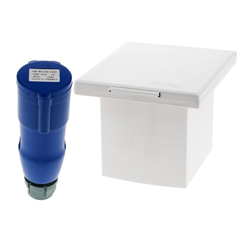 Riloer Caravan Motorhome Waterproof External Power Plug Input Socket