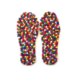 WoolFit FeelGood Footbed, Warm Felt Insoles, Hand-Stitched Colourful Insoles Made of 100% Wool, Size 38