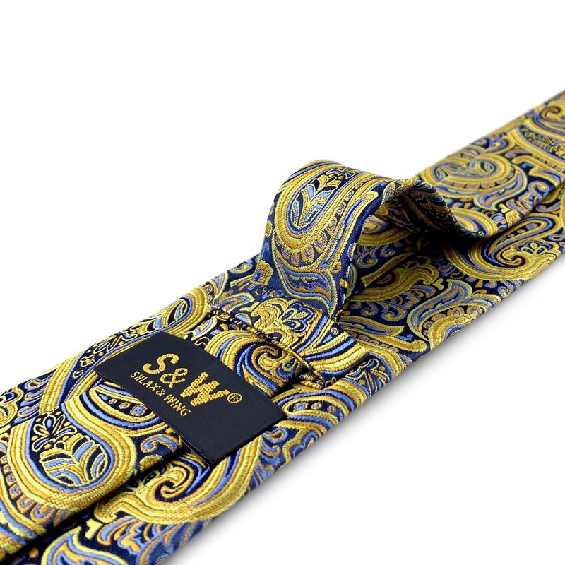 Shlax & Wing Fashion Classic Men's Extra Long Yellow Paisley