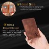 VENOULT Full Grain Genuine Leather Card Holder, Bi-fold Slim Wallet