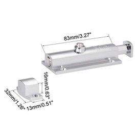 sourcing map Door Flush Bolt, 4-inch Zinc Alloy Security Sliding Barrel Latch Lock with Spring Switch, 3 Pcs (Nickel Plated)