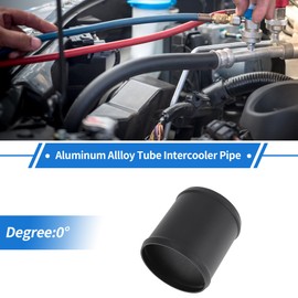 INFINAUTO 3.5" OD Straight 6064 Aluminum Alloy Tube Intercooler Pipe Surface Blasting Air Intake Connection Hose W/Double Bead Roll 3.9" Length Black
