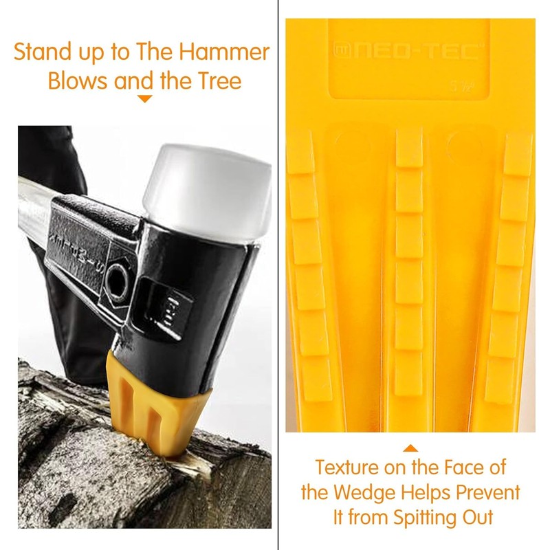 6 Pack Tree Felling Wedges with Spikes, Chainsaw Wedges, 5.5”
